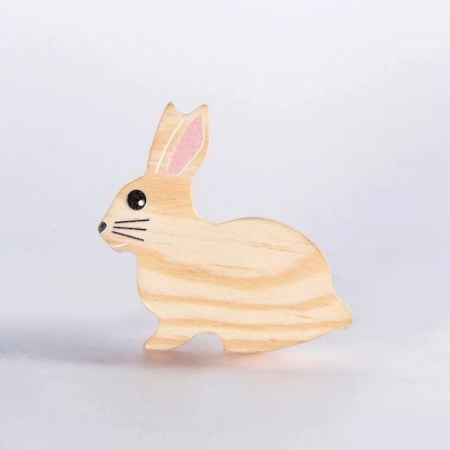 Handcrafted Pine Wood Rabbit Knob